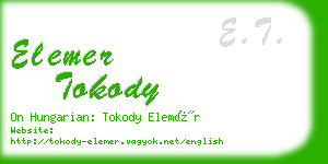 elemer tokody business card